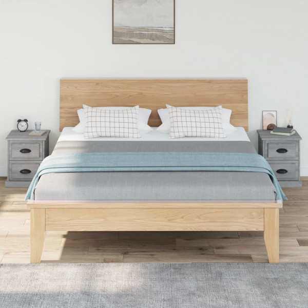 Mesitas de noche 2 uds madera contrachapada gris 39x39x47.5 cm M 3