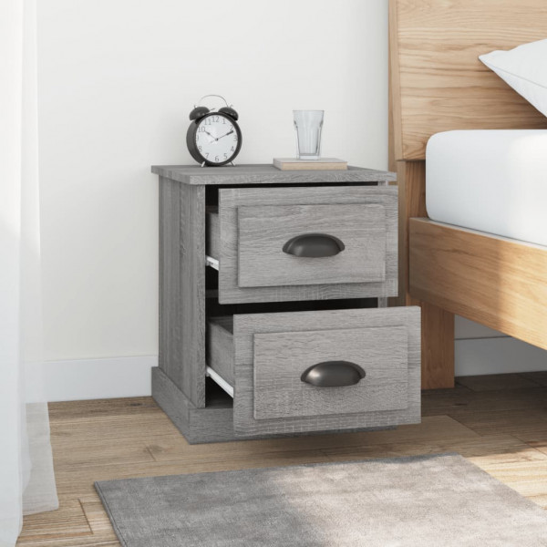 Mesitas de noche 2 uds madera contrachapada gris 39x39x47.5 cm M 4