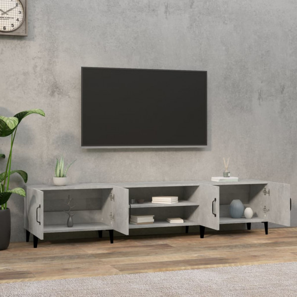 Mueble de TV madera contrachapada gris hormigón 180x31.5x40 cm M 3