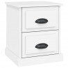 Mesita de noche madera contrachapada blanco 39x39x47.5 cm 2