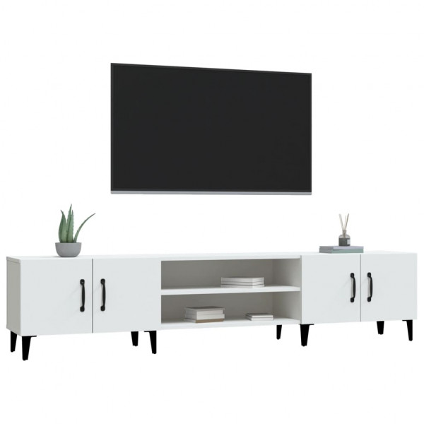Mueble para TV madera contrachapada blanco 180x31.5x40 cm M 4
