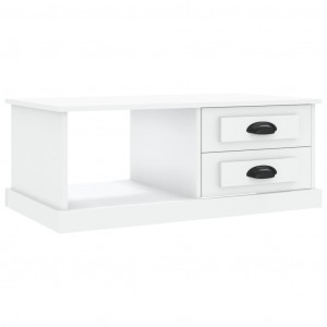 Mesa de centro madera contrachapada blanco 90x50x35 cm H