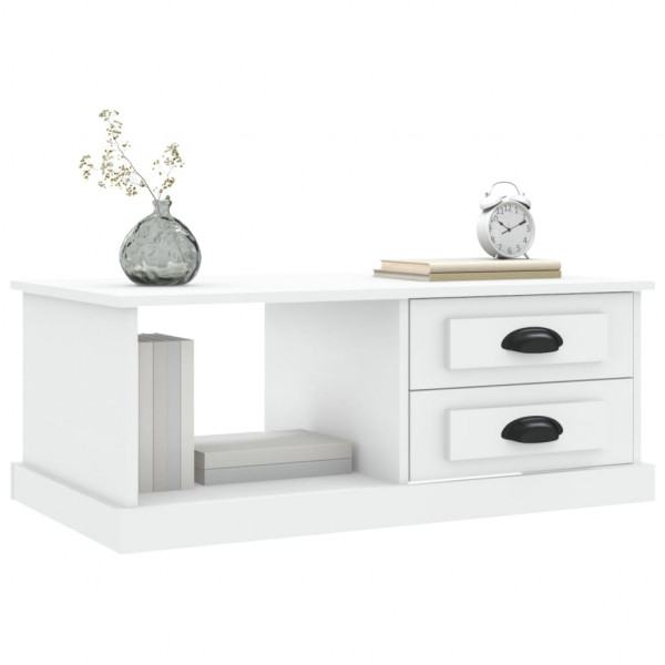 Mesa de centro madera contrachapada blanco 90x50x35 cm M 4