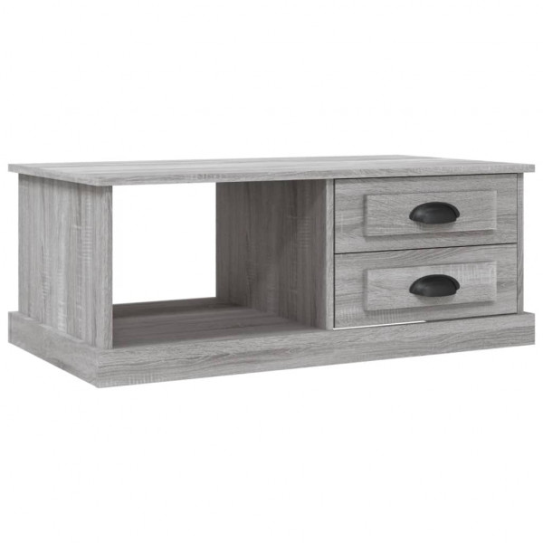 Mesa de centro madeira revestida de chumbo cinza Sonoma 90x50x35 cm M 2