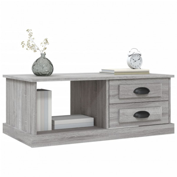 Mesa de centro madeira revestida de chumbo cinza Sonoma 90x50x35 cm M 4