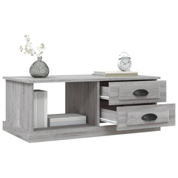 Mesa de centro madeira revestida de chumbo cinza Sonoma 90x50x35 cm M 5