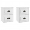 Mesas de cabeceira parede 2 pcs 41.5x36x53 cm branco brilhante 2