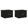 Mesitas de noche de pared 2 uds negra 41.5x36x28 cm 2