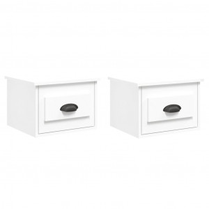 Mesitas de noche de pared 2 uds blanco 41.5x36x28 cm H