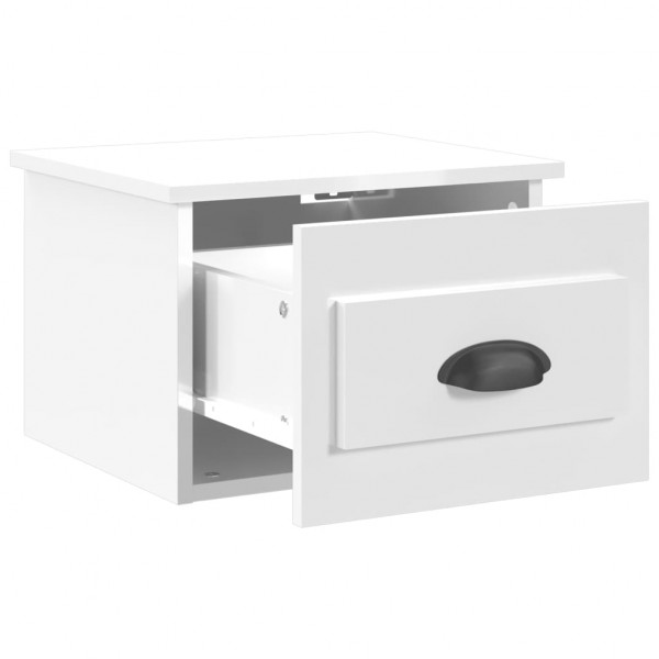 Mesa de cabeceira de parede 41.5x36x28 cm branco brilhante M 5