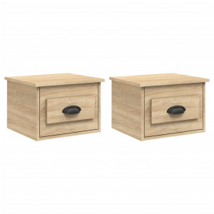 Mesas de cabeceira parede 2 pcs 41.5x36x28 cm carvalho sonoma H