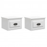 Mesitas de noche de pared 2 uds blanco brillante 41.5x36x28 cm 2