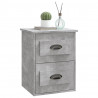 Mesas de cabeceira parede 2 pcs 41.5x36x53 cm cinzento cimento 5