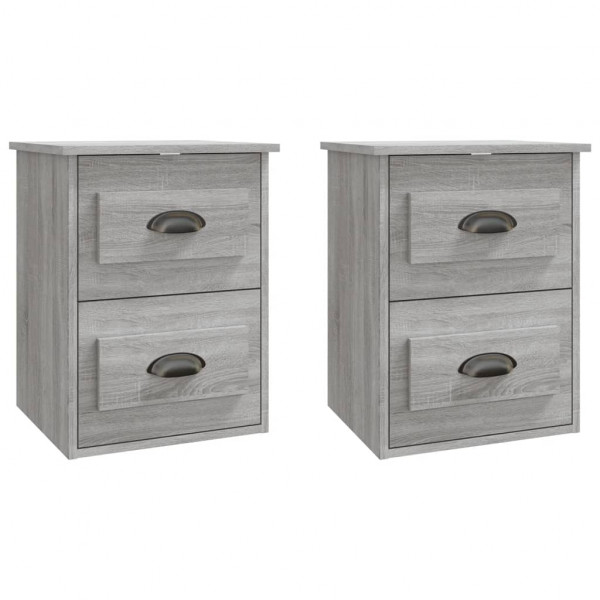 Mesas de cabeceira parede 2 pcs 41.5x36x53 cm cinzento sonoma M 2