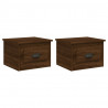 Mesitas de noche de pared 2 uds color roble marrón 41.5x36x28cm 2