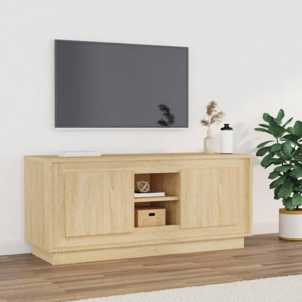 Mueble de TV madera contrachapada roble Sonoma 102x35x45 cm D