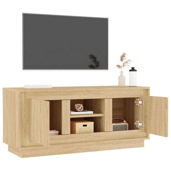 Mueble de TV madera contrachapada roble Sonoma 102x35x45 cm M 5