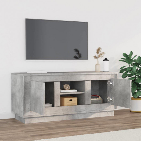 Mueble de TV madera contrachapada gris hormigón 102x35x45 cm M 3