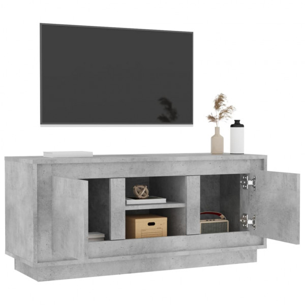 Mueble de TV madera contrachapada gris hormigón 102x35x45 cm M 5