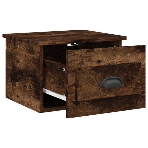 Mesita de noche de pared color roble ahumado 41.5x36x28 cm M 5