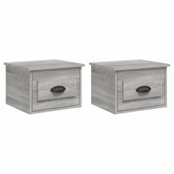 Mesas de cabeceira de parede 2 pcs 41.5x36x28cm cinzento sonoma M 2