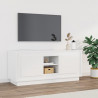 Mueble de TV madera contrachapada blanco brillo 102x35x45 cm 1