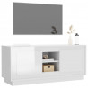 Mueble de TV madera contrachapada blanco brillo 102x35x45 cm 4