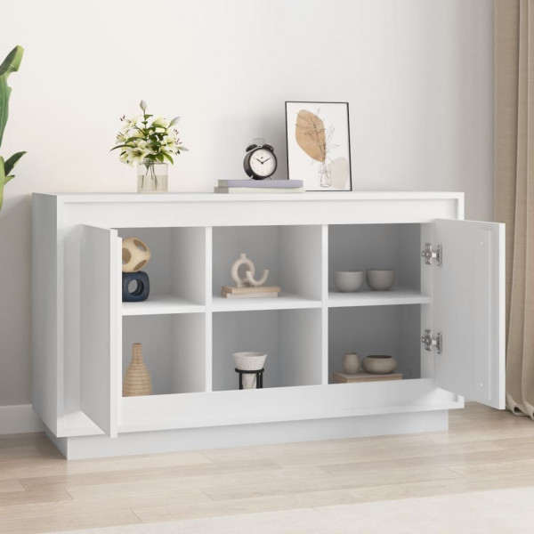 Aparador de madera contrachapada blanco 102x35x60 cm M 3