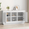Aparador de madera contrachapada blanco 102x35x60 cm 3