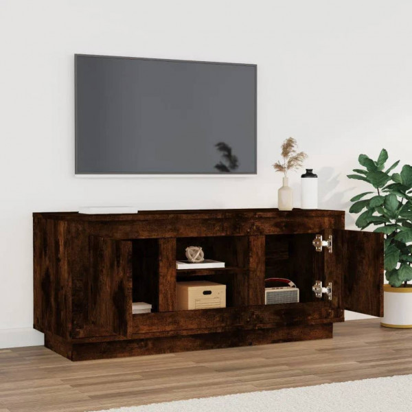 Mueble para TV madera contrachapada roble ahumado 102x35x45 cm M 3