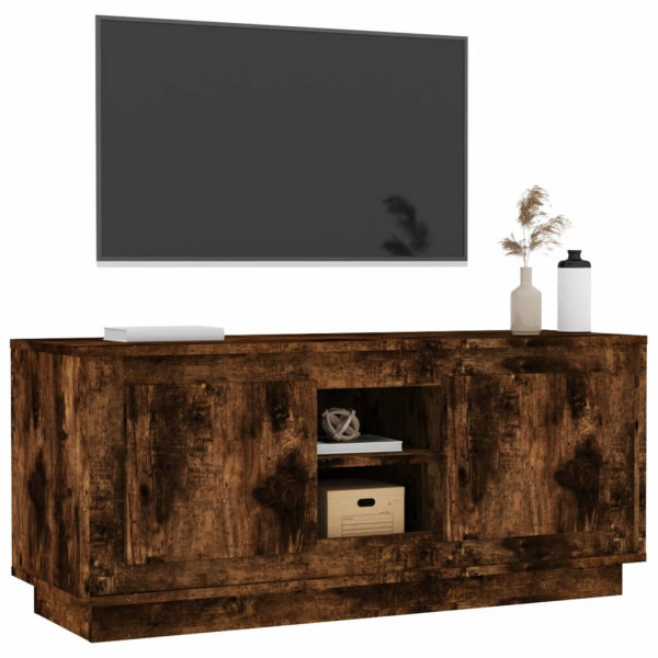 Mueble para TV madera contrachapada roble ahumado 102x35x45 cm M 4