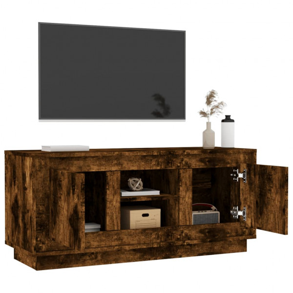 Mueble para TV madera contrachapada roble ahumado 102x35x45 cm M 5