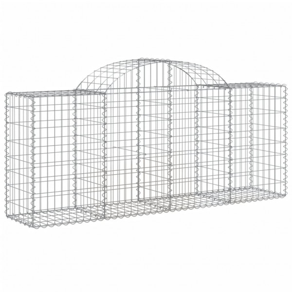 Cestos gabião arqueados 3 pcs 200x50x80/100cm ferro galvanizado M 3
