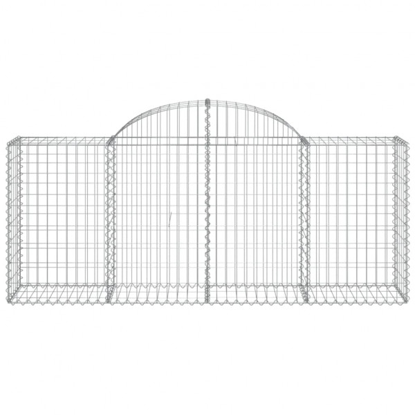 Cestas de gaviones 5 uds forma de arco hierro 200x50x80/100 cm M 4