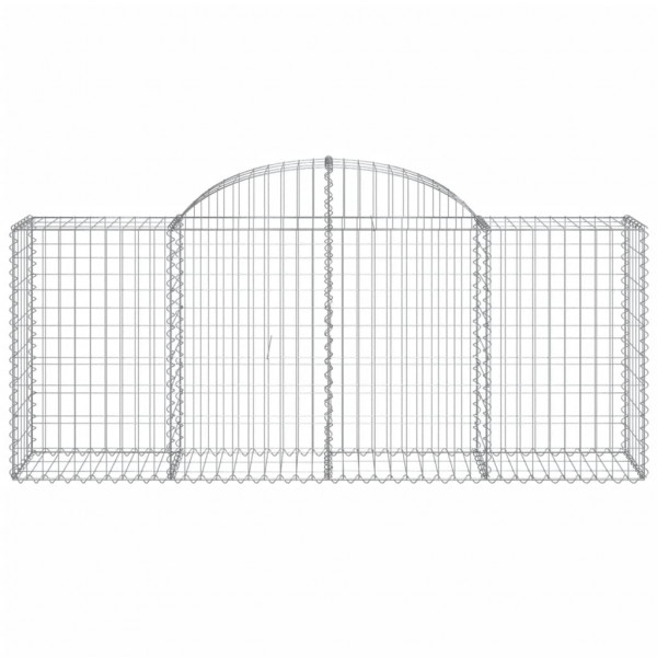 Cestas de gaviones 8 uds forma de arco hierro 200x50x80/100 cm M 4
