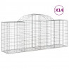 Cestos gabião arqueados 14pcs 200x50x80/100cm ferro galvanizado 2