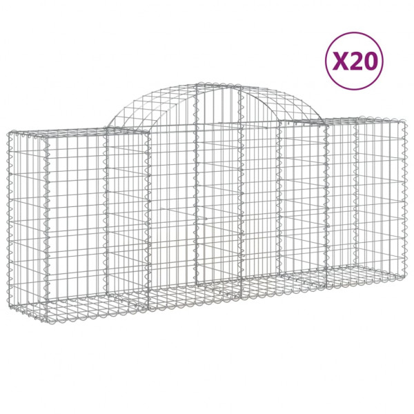 Cestos gabião arqueados 20pcs 200x50x80/100cm ferro galvanizado M 2