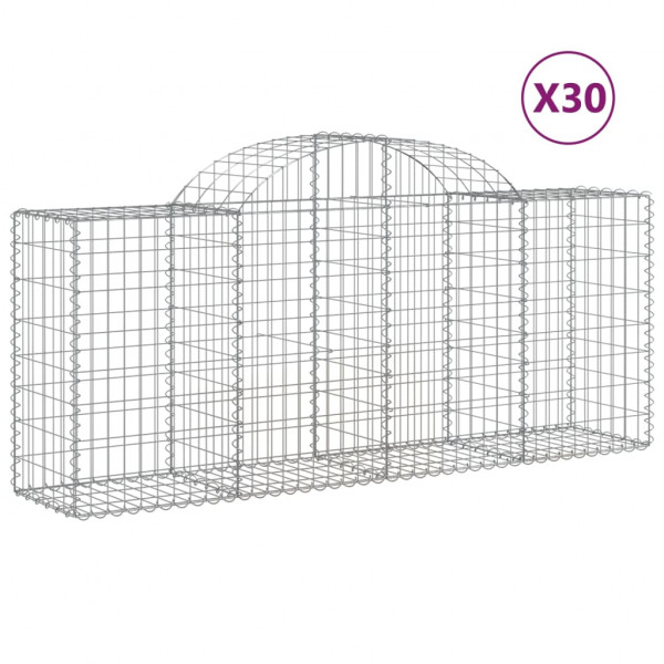 Cestos gabião arqueados 30pcs 200x50x80/100cm ferro galvanizado M 2