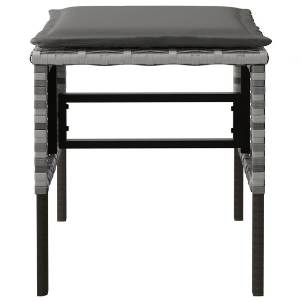 Taburetes de jardín 4 uds con cojines ratán sintético gris M 5