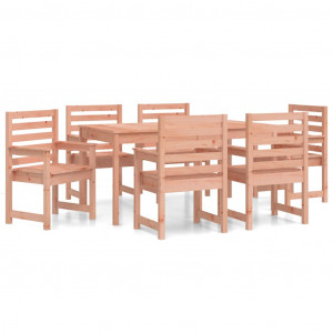 7 pcs conj. jantar p/ jardim madeira de douglas maciça H