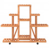 Soporte de flores con ruedas madera maciza abeto 110x25x101 cm 5