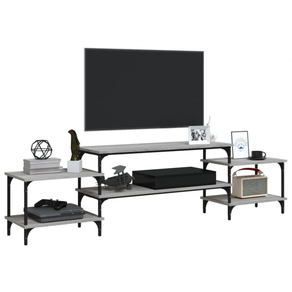 Mueble para TV madera contrachapada gris Sonoma 197x35x52 cm M 4