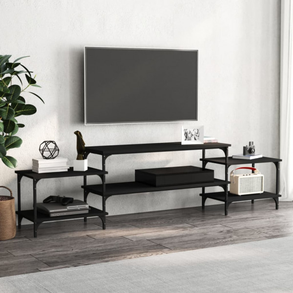 Mueble para TV madera contrachapada negro 197x35x52 cm D