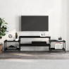 Mueble para TV madera contrachapada negro 197x35x52 cm 3