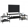 Mueble para TV madera contrachapada negro 197x35x52 cm 4