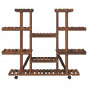 Soporte de flores con ruedas madera maciza abeto 110x25x115 cm 4