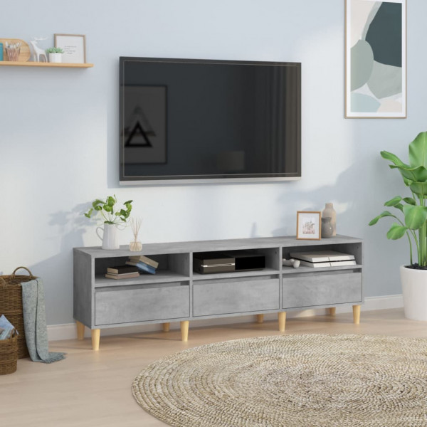 Mueble de TV madera contrachapada gris hormigón 150x30x44.5 cm D