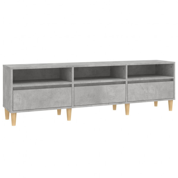 Mueble de TV madera contrachapada gris hormigón 150x30x44.5 cm M 2