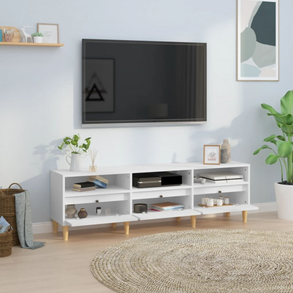 Mueble de TV madera contrachapada blanco 150x30x44.5 cm M 3