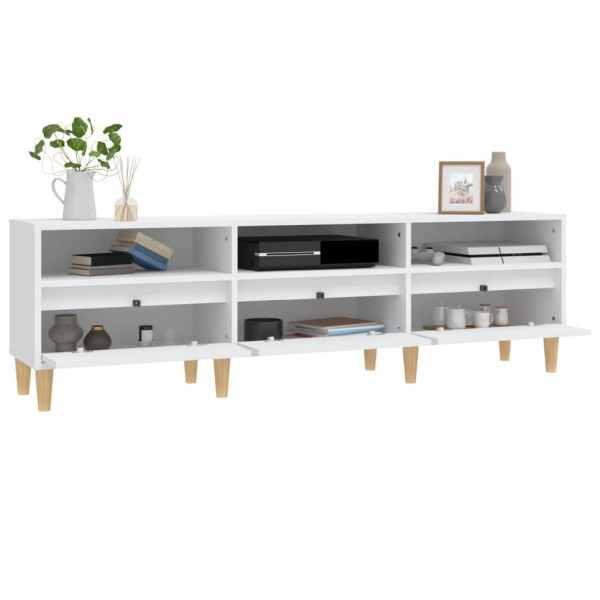 Mueble de TV madera contrachapada blanco 150x30x44.5 cm M 5
